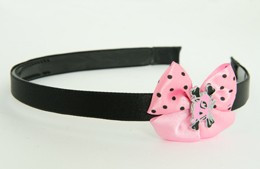 Cat bone pink-black light pink bow & animal