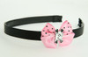 Cat bone white-black light pink bow & animal