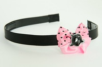 Cat black light pink bow & animal