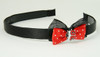 Black-red / ladybird red bow & animal