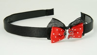 Black-red / ladybird red bow & animal