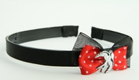 Black-red / swallow white red bow & animal