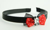 Black-red / cat bone white-black red bow & animal