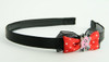 Black-red / cat bone pink-black red bow & animal