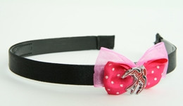 Pink / swallow red dark pink bow & animal