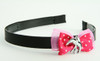 Pink / swallow white dark pink bow & animal