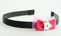 Pink / cat white dark pink bow & animal
