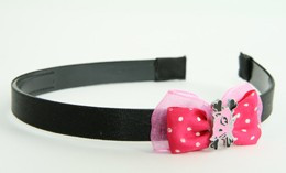 Pink / cat bone pink-black dark pink bow & animal