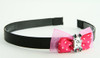 Pink / cat bone white-black dark pink bow & animal 