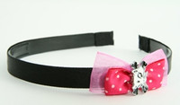 Pink / cat bone white-black dark pink bow & animal 