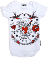 True love forever white six bunnies baby body