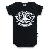 Rock n Roll black six bunnies baby body