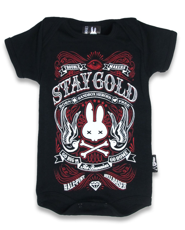 Stay gold black six bunnies baby body