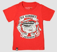 SB love thy neighbor red six bunnies
