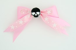Pink / skull plain black light pink skull