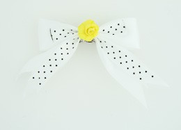Dot white / flower yellow white flower
