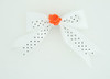 Dot white / flower orange white flower