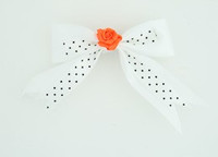 Dot white / flower orange white flower