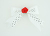 Dot white / flower red white flower