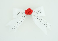 Dot white / flower red white flower