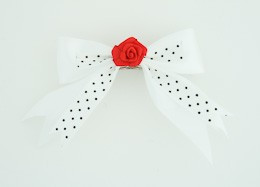 Dot white / flower red white flower