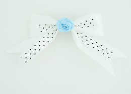 Dot white / flower blue white flower