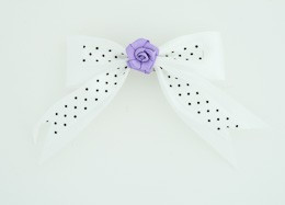 Dot white / flower purple white flower