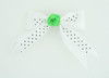 Dot white / flower green white flower