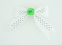 Dot white / flower green white flower