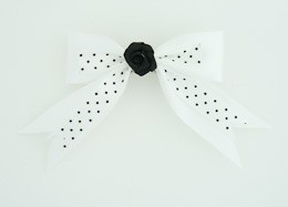 Dot white / flower black white flower