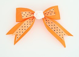 Dot orange / flower white orange flower