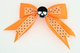 Dot orange / skull plain black orange skull
