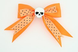 Dot orange / skull plain white orange skull