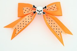 Dot orange / skull tooth white orange skull