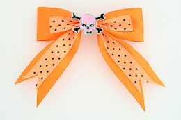 Dot orange / skull tooth pink orange skull