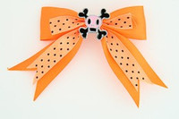 Dot orange / skull squared white orange skull