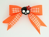 Orange / cute skull flower black-red orange cute skull