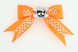 Dot orange / cute skull bone black-pink orange cute skull