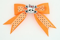 Dot orange / cute skull bone white-red orange cute skull