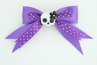 Dot purple / cute skull flower white-black dark purple cute skull