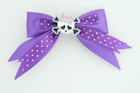 Dot purple / cute skull bone white-pink dark purple cute skull