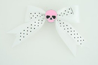 Dot white / skull plain pink white skull