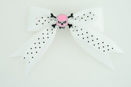 Dot white / skull tooth pink white skull