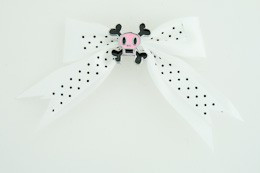 Dot white / skull squared pink white skull