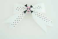 Dot white / skull cross eye pink white skull