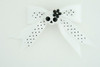 Dot white / cute skull flower white-black white cute skull