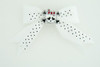 Dot white / cute skull bone white-red white cute skull