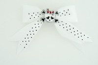 Dot white / cute skull bone white-red white cute skull