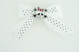 Dot white / cute skull bone white-red white cute skull