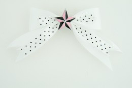 Dot white / star black-pink white star